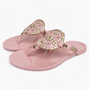 JACK ROGERS TODDLERS GEORGICA BLUSH AND GOLD  JELLY SANDALS CHILD SIZE 7 NWOT